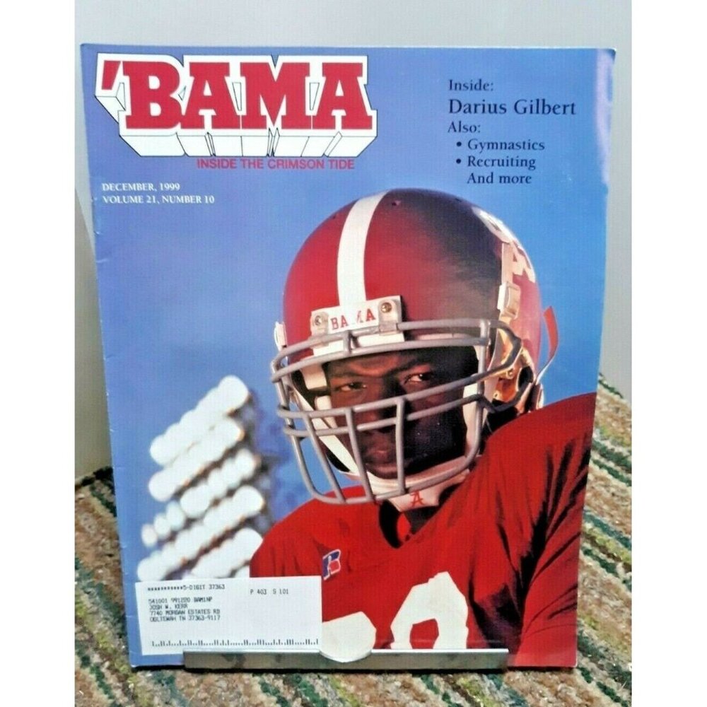 Bama Alabama Crimson Tide December 1999 Magazine Darius Gilbert